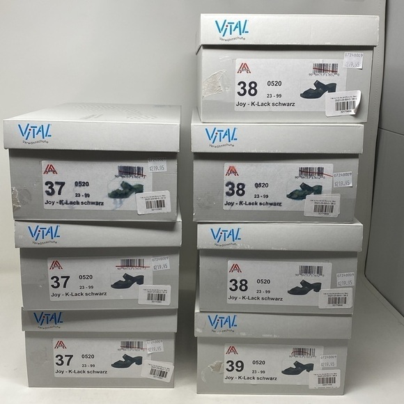 Vital Joy Mules Sandals Lack Schwarz - Picture 12 of 15